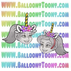 Unicorn Horn Headband or Hat Balloon Animal 11 Image Bundle - Balloon Menu Clipart - Balloon Animal Clip Art