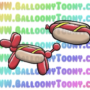 Hot Dog Balloon Animal Menu Clipart Images - DIGITAL DOWNLOAD - Consult Etsy FAQ about Digital Downloads