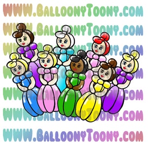 Specjalny wydruk Juana Gonzalesa Księżniczka Balon Zwierzęcy ZESTAW ZDJĘĆ - Menu Balonów Clipart - Specjalne wydruki w LaRocks.com