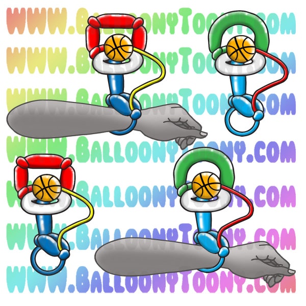 Games - Basketball Bracelet Balloon Animal 5 Image BUNDLE - Balloon Menu Clipart