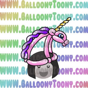 Unicorn Hat Balloon Animal Image - Balloon Menu  Clipart - Balloon Clipart