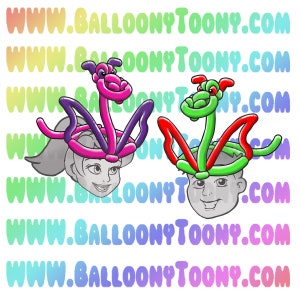 Dragon Hat Balloon Animal (With and without wings) 11 Images Bundle - Balloon Menu Clipart- Custom Balloon Animal Clipart
