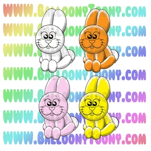 Juan Gonzales Specjalny wydruk Króliczek Balon Zwierzę 5 Obrazów PAKIET - Menu Balonów Clipart - Zawiera Specjalne Drukowane Balony z LaRocks.com