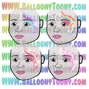 FACE PAINT MENU Pictures - Painting Menu 5 Images Bundle - Face Paint Menu Clipart