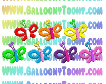 Süße Schmetterling Ballon Tier 8 Bild BUNDLE - Ballon Menü Clipart - Ballon Tier ClipArt