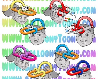 Games - Bouncy Ball Cap/ Ball cap/Platypus or duck hat Balloon Animal 21 Image BUNDLE - Balloon Menu Clipart