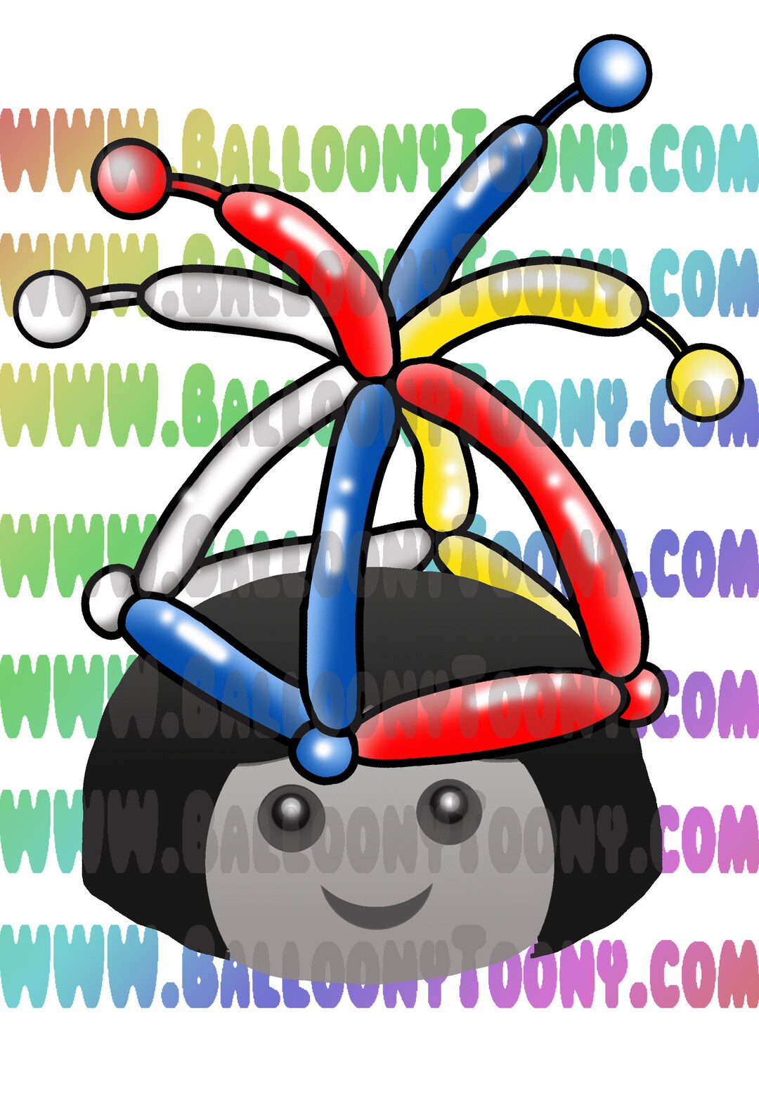 Jester Balloon Jester Hat Wearable Balloon Animal Images PLUS Holiday Colored Edition ...