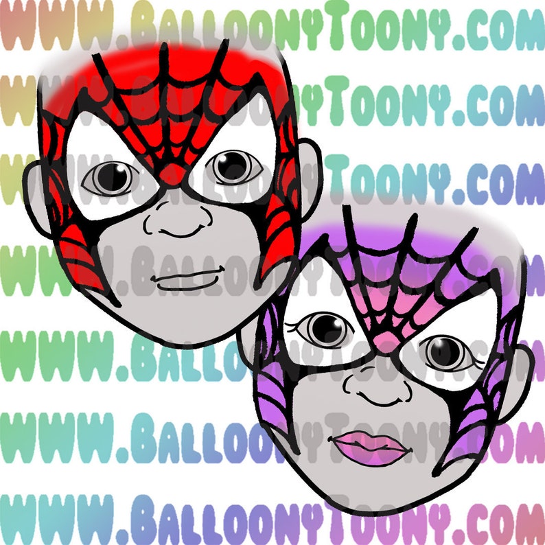 Face Paint Menu Design Spiderman And Spidergirl Face Paint 3 Etsy