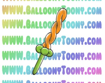 Carrot Sword Balloon Animal Image - Balloon Menu Clipart - Balloon Animal Clipart