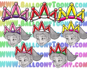 Prinzessin Krone Ballon Tier Menü Clipart Bilder Bundle - DIGITAL DOWNLOAD - konsultieren Sie Etsys FAQ-Abschnitt zu digitalen Downloads