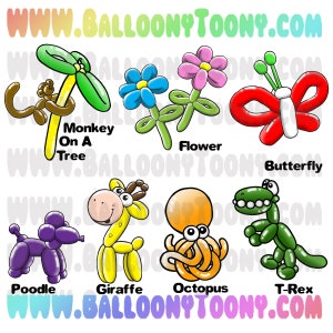 Jonathan Arthurs Stoff Druck - 8 Bilder BUNDLE - Ballon Menü Clipart mit Jonathan Arthurs Stoff-facebook.com/entertainercostumesuk