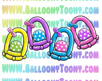 Ostern Ei Korb / Held Korb Ballon Tier Bild BUNDLE - Ballon Menü Clipart