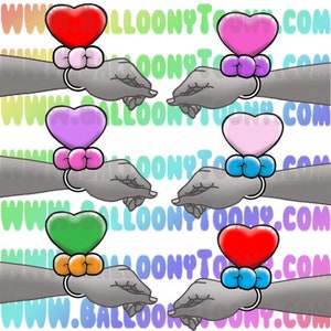 Heart Wand and Bracelet Variety BUNDLE - Balloon Animal Image Download (NOT A TUOIRIAL) - Balloon Menu Clipart - Balloon Animal Clipart image 2
