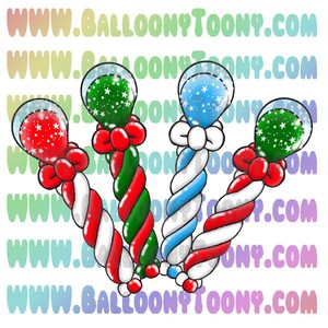 Zwierzę z balonu w kształcie różdżki z bieguna północnego, 15 obrazków, zestaw - Menu balonów, clipart - Specjalne wydruki balonów z LaRocks.com