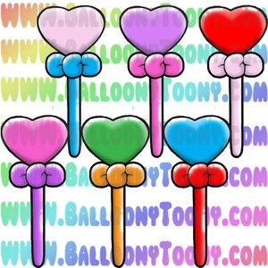 Heart Wand and Bracelet Variety BUNDLE - Balloon Animal Image Download (NOT A TUOIRIAL) - Balloon Menu Clipart - Balloon Animal Clipart image 3