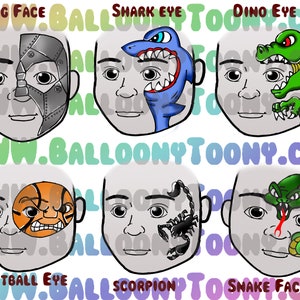 FACE PAINT MENU Page of Boy Designs Clipart 7 Images Bundle - Face Painting Menu page plus Individual Images