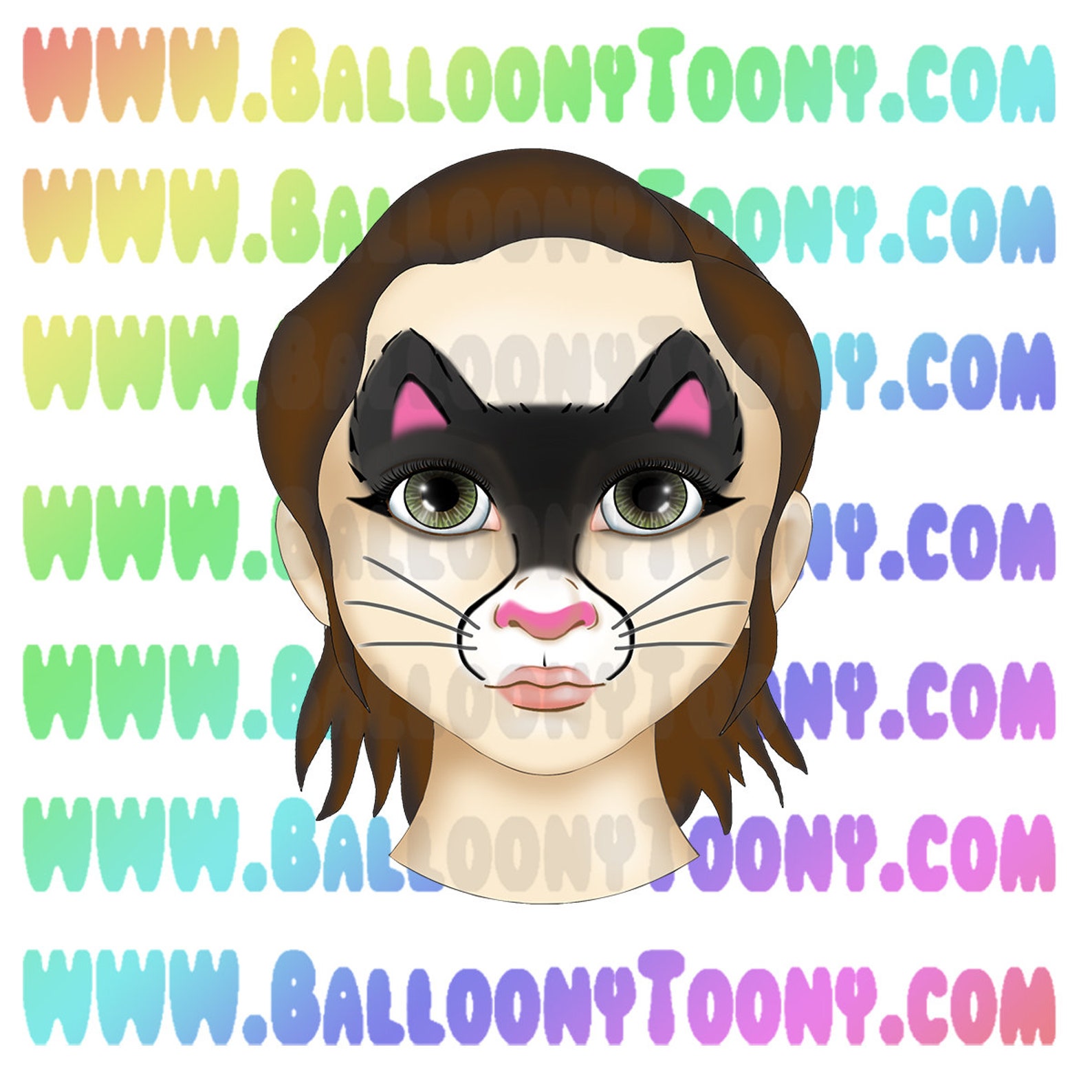 FACE PAINT MENU Black Cat Face Paint - 9 Image Bundle - Face Painting ...