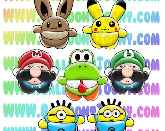 Chibi Pop Culture Balloon Animal 10 Image BUNDLE - Balloon Menu Clipart