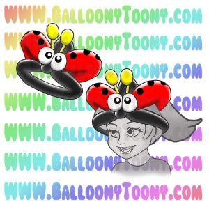 Ladybug Hat Balloon Animal Image - Balloon Menu Clipart - Balloon Animal Clip Art