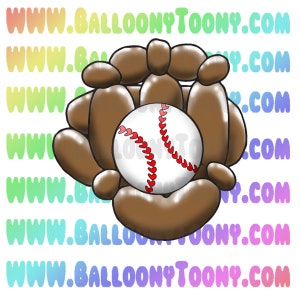 Rękawica baseballowa Balon Zwierzęta Obrazy - Menu balonów Clipart - Zawiera Specjalne Druki Balonów autorstwa Philipa Nanniego w LaRocks.com
