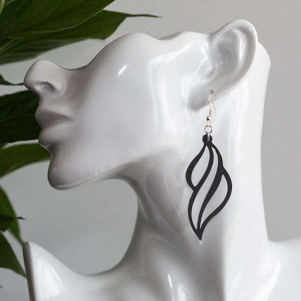 Delicate Abstract Swirls Soft Silicone Earrings : Vegan and Hypo-Allergenic