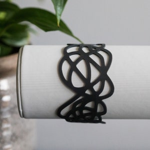 Unusual Abstract Cuff Scribbles / Squiggles Bracelet : Soft Silicone, Vegan and Hypo-Allergenic