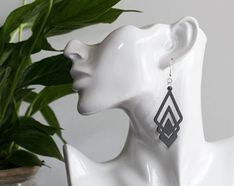 Minimalist Diamond / Kite Soft Silicone Geometric Earrings : Vegan and Hypo-Allergenic