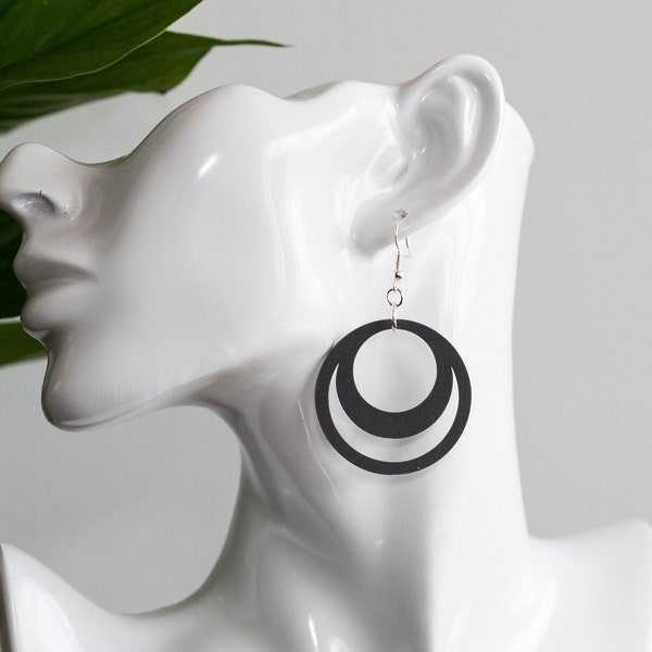 Minimalist Circles Geometric Soft Silicone Earrings : Vegan and Hypo-Allergenic