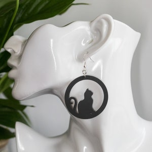 Halloween Black Cat Silicone Earrings : Vegan and Hypo-Allergenic