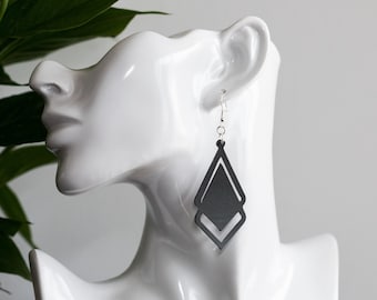 Minimalist Diamond / Kite Geometric Soft Silicone Earrings : Vegan and Hypo-Allergenic