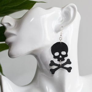 Skull And Crossbones Emo/Punk Pirate Soft Silicone Earrings : Vegan and Hypo-Allergenic