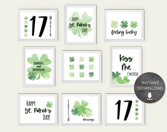 St. Patrick's  Day Decorations, Saint Patrick's Day Art Set, St. Patrick's Day Printable Signs, St. Patrick's Home Decor