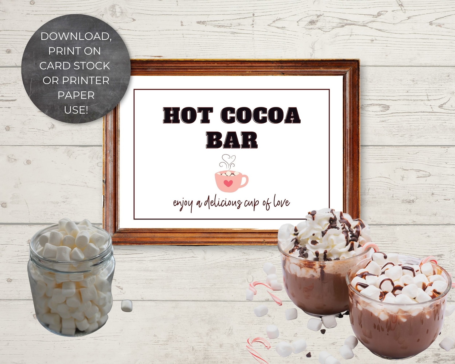 Printable Hot Cocoa Bar Sign, 10x8, 7x5 Sizes, Instant Download ...
