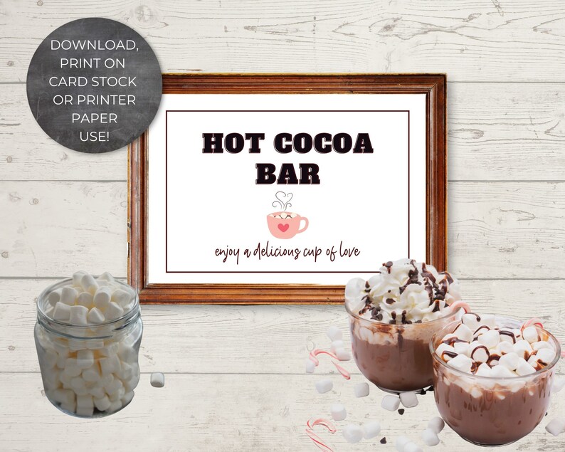 Printable Hot Cocoa Bar Sign, 10x8, 7x5 Sizes, Instant Download ...