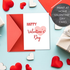 Instant Download, Printable Valentine's Day Card, 5x7 Folded Card ...