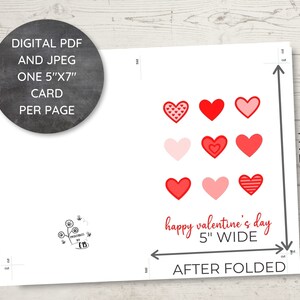Instant Download, Printable Heart Happy Valentine's Day Card for Anyone ...