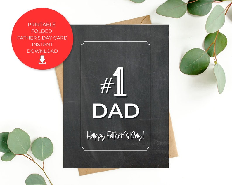 Instant Download, Digital, Printable Father's Day Card, 5x7 Folded Card ...