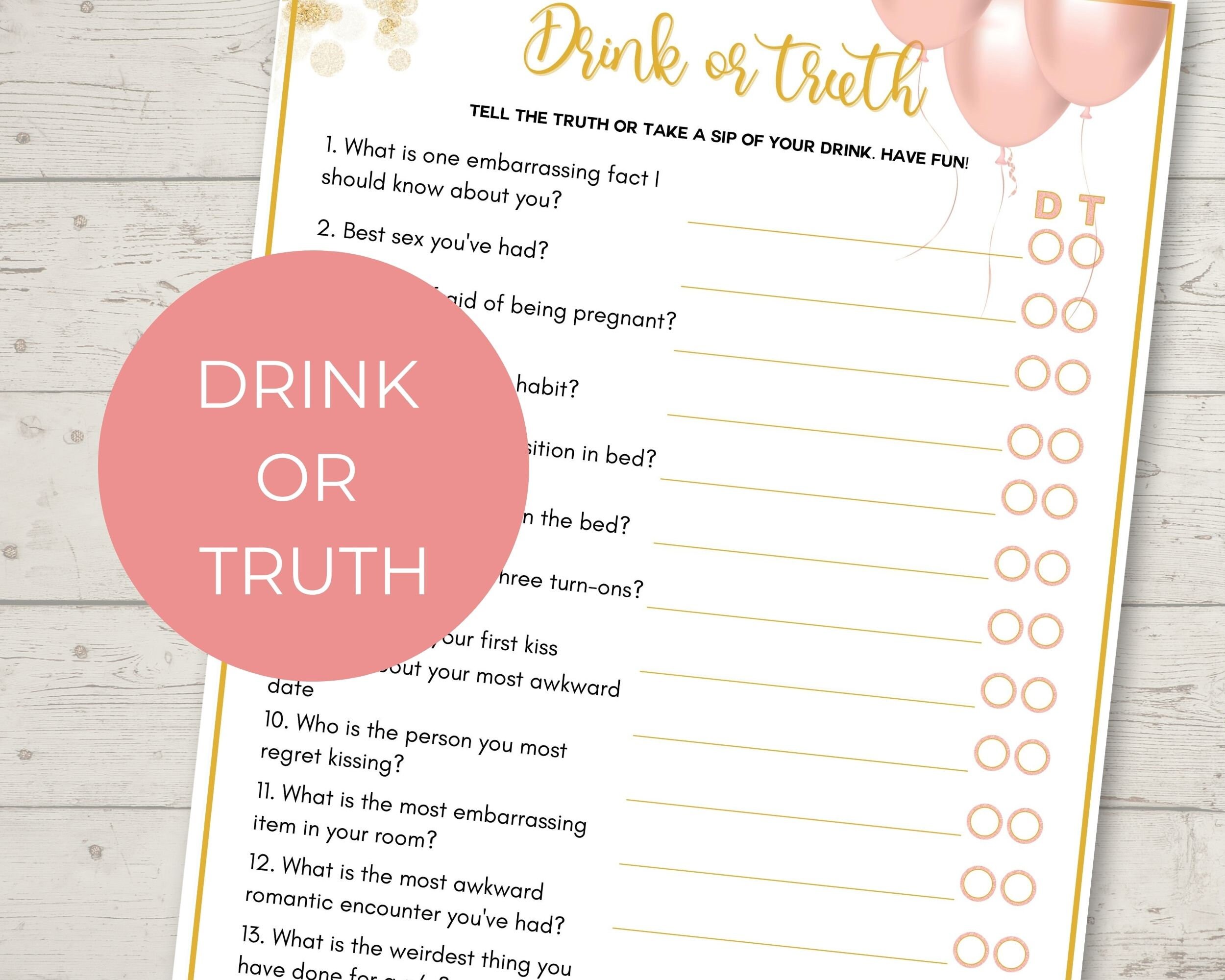 Printable Adult Party Drinking Games for New Year's Eve Etsy