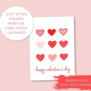 Instant Download, Printable Heart Happy Valentine's Day Card for Anyone ...
