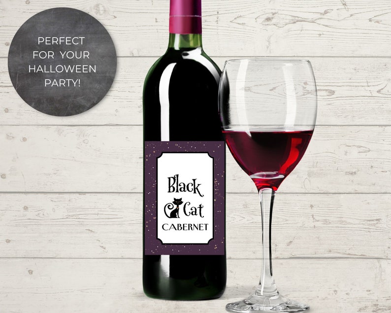 Halloween Printable Wine Bottle Labels, Instant Download, Set of 4 Digital Printable Wine Labels ...