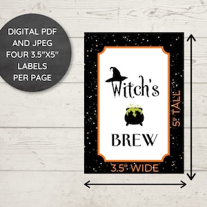 Halloween Printable Wine Bottle Labels, Instant Download, Set of 4 ...