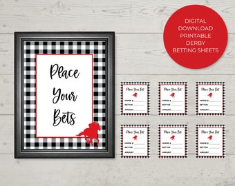 Juego de apuestas de carreras de caballos del Derby, boletos de apuestas de carreras de caballos, boleto de apuestas para la fiesta del Derby, haga sus apuestas, actividad de apuestas del Derby, decoración para la fiesta del Derby