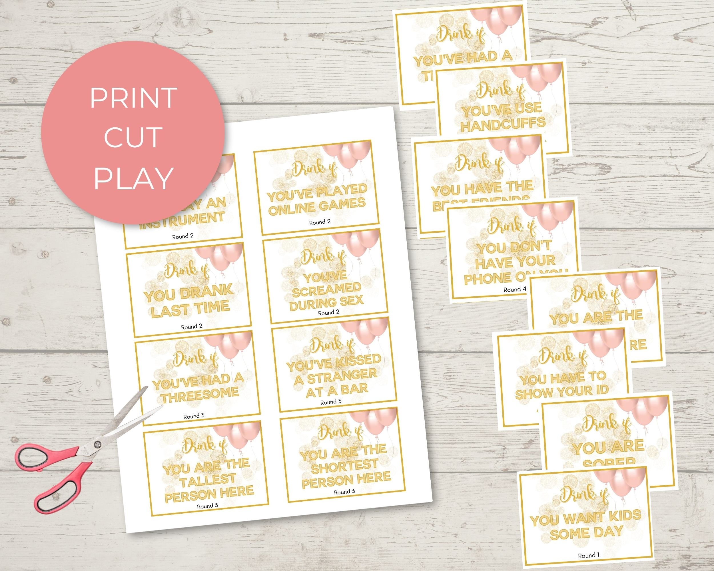 Printable Adult Party Drinking Games for New Year's Eve Etsy