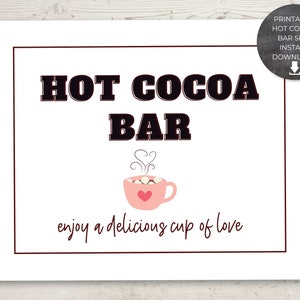 Printable Hot Cocoa Bar Sign, 10x8, 7x5 Sizes, Instant Download ...
