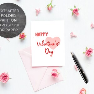 Instant Download, Printable Valentine's Day Card, 5x7 Folded Card ...