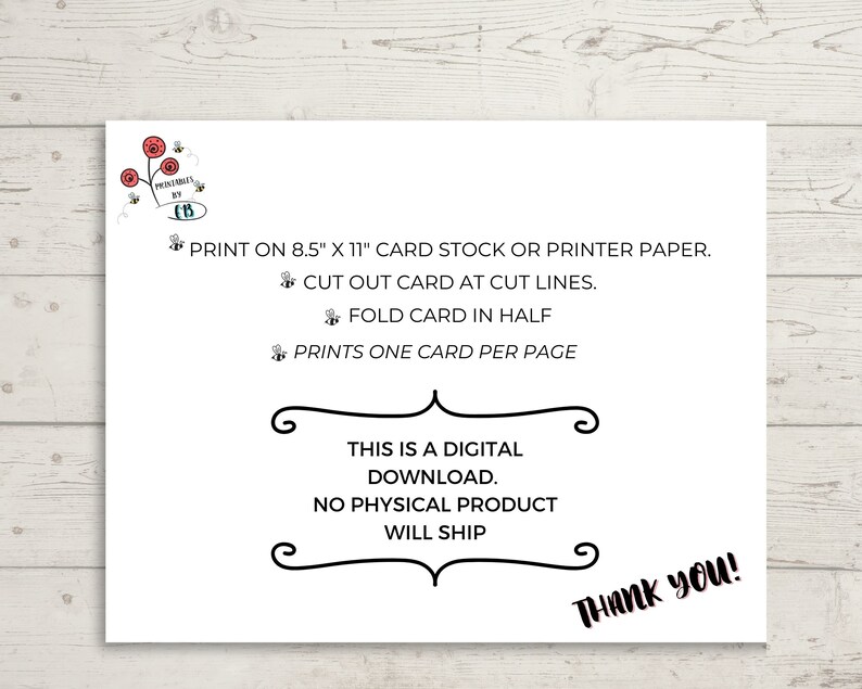 Instant Download Printable Valentine's Day Card 5x7 - Etsy