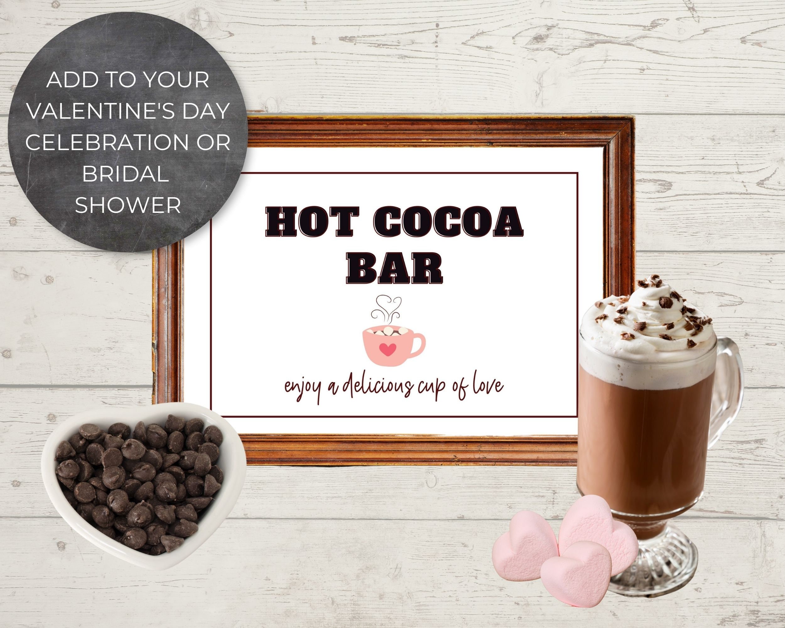 Printable Hot Cocoa Bar Sign 10x8 7x5 Sizes Instant Download