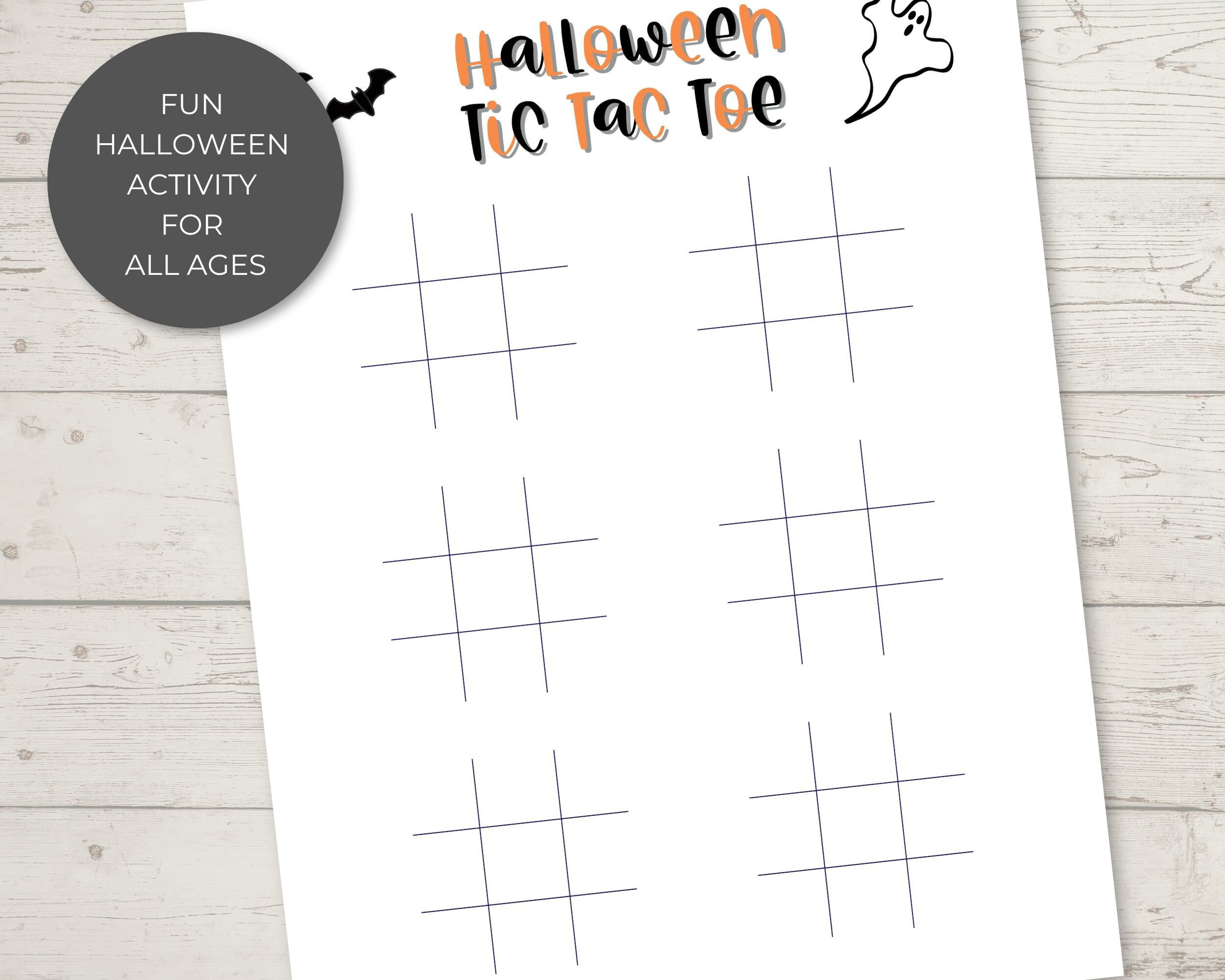 Instant Download, Printable Halloween Kids Activity, Tic Tac Toe, Dots ...