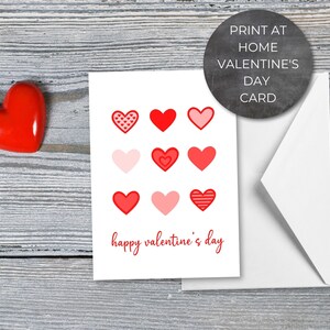 Instant Download, Printable Heart Happy Valentine's Day Card for Anyone ...