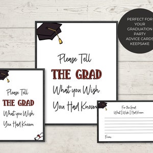 Instant Download, Printable Graduation Advice Cards, Party Activity ...
